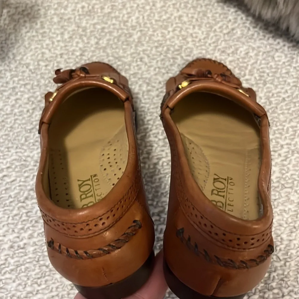 Bob Roy Collection Tan Leather Wingtip Loafers Sz 1